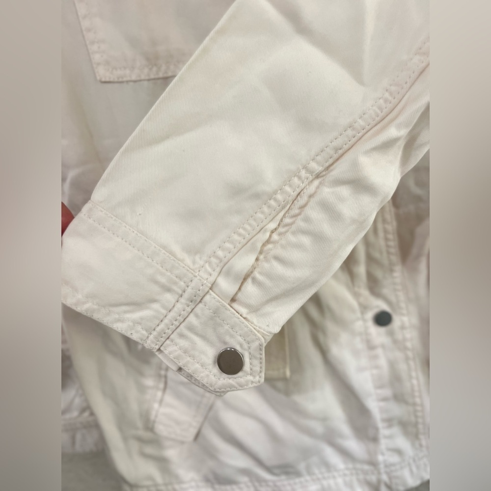 Loft Utility Jacket Snap Button Drawstring In Ivo… - image 4